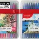 MONAMI Plus Pen 3000 Felt Tip Pens, Fine Point (0.4mm), Coloring/Drawing/Journaling, Assorted Colors, 48-Pack