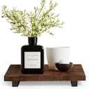 (12 x 7 Inch) Wood Riser Soap Tray, Farmhouse Wood Pedestal Stand for Kitchen Counter Sink, Rustic Wooden Riser Decorative Bathroom Counter Dishes Plant Bottles Candles Display