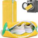 Shoe Washing Machine Bag: Laundry Shoe Bag for Washer and Dryer - 2pc Reusable Shoe Cleaning Bag for Sneaker Tennis Shoes Unstain Cleaner Kit (Yellow 2pcs), 15"L x 7"W x 7"H