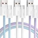 Senetem USB C Cable 3FT 3-Pack, USB A to USB Type C Charger Cord, 3A Fast Charging Compatible with iPhone 15 16 16e Pro, Samsung S24/S23 S22/Note 20/10, Car Play, Apple iPad Android Accessories