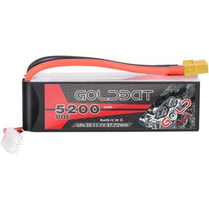 GOLDBAT 5200mAh 3S 11.1V 80C LiPo RC Short Battery Pack with XT60 Connector Softcase for RC Car Truck Quadcopter Airplane Helicopter Boat