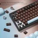 Womier Shine Through Keycaps for Mechanical Keyboard, Retro Brown PBT Keycaps Cherry Profile Key Cap 60 65 75 100 Percent for 61/64/68/84/87/100/104/108 Retro Gaming Mechanical Keyboard
