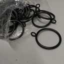 Curtain Rings with Eyelets, 48 Pack Metal Drapery Rings for Pinch Pleat Curtains Panels, Drape Rings Fits Up to 1.2 in Curtains Rod, 1.5 Inch I D Black