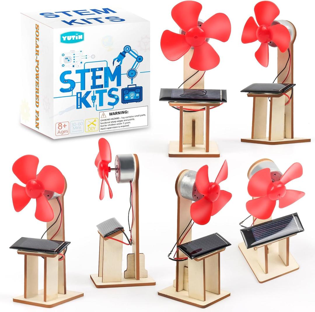 6 Pack STEM Science Kits for Kids Age 8-12, Solar Powered Fan 8-10, STEM Building Toys for Boys Girls Classroom Gifts, Electronic Motor Assembly Solar Kit, DIY Crafts Engineering Experiments