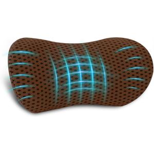 Lumbar Pillow, Memory Foam Lumbar Support Pillow for Office Chair and Car Seat, Ergonomic Streamline Back Pillow for Lower Back Pain Relief, Back Support Pillow for Sitting, Driving, Traveling (Light Coffee)