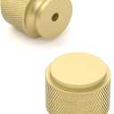 Amerdeco 10 Pack Brushed Gold Knurled Cabinet Knobs Kitchen Cabinet Pulls for Drawer, Cupboard and Wardrobe ZH0031