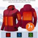 ULUSERN Heated Jacket for Women with 12V Battery Pack Included,Soft Shell Electric Heating Coat with 5 Large Heating Areas (L)