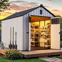 YITAHOME 8x10 FT Outdoor Storage Shed with Floor, Extra Thick Plastic Garden Shed for Bikes, Tools and Pool Supplies, Resin Storage Shed with Door, Window Insert & Vents for Patio Lawn Backyard, Gray
