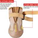QUMY Dog Shoes for Large Dogs, Medium Dog Boots & Paw Protectors for Winter Snowy Day, Summer Hot Pavement, Water-Resistant in Rainy Weather, Outdoor Walking, Indoor Hardfloors Skid-Resistant Sole (Khaki, Size 6: 2.6''x3.0''(W*L) (Pack of 4))