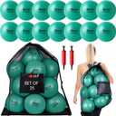 Motionchic Set of 25 Pilates Balls Bulk 9 Inch Small Exercise Ball for Yoga, Stability, Physical Therapy, Balance, Barre, ABS Core, Gym, Training, with Mesh Bag and Pump (Green)