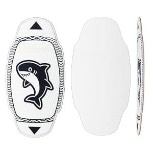 Olitizfy 35in Wooden Skimboard EVA Non-Slip for Teens Adult Beginners（Shark）