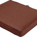 Classic Accessories Montlake Water-Resistant 21 x 19 x 3 Inch Rectangle Outdoor Seat Cushion, Patio Furniture Chair Cushion, Heather Henna Red, Outdoor Cushion Cover