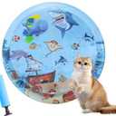 Cat Water Mat 2025 Upgraded 0.5mm Thickened Sensory Water Palymat, Anti-Scratch Design Pet Water Mat for Bored Indoor Cats, Cat Interactive Toys with Inflator