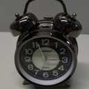 CHEREEKI Loud Alarm Clock for Heavy Sleepers Adults, Silent Non Ticking Analog Clock with Backlight, Luminous Dial, Battery Operated Alarm Clock for Bedroom, Included Battery, Black