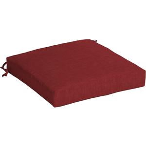 Arden Seat Cushion, 21 x 21, Rain-Proof, Fade Resistant, Cushion for Patio Dining, Adirondack, and Outdoor Chairs Ruby Red Leala