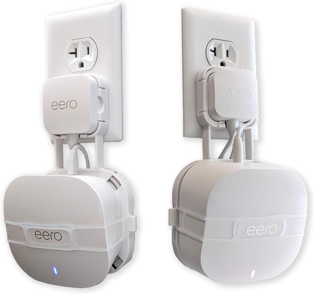 The Eero Genie for eero 6, 6+, and Mesh Wi-Fi: Wall Mount Outlet Holder Stand | Lowest Profile | Open Access | Multiple Install Options | Horizontal Outlets | Design Winner! (1-Pack)
