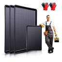 3 Pcs Extra Large Oil Drip Pan for Car - 35.4 x 24 x 1.5 Inches Plastic Auto Oil Catch Tray with 2 Pairs of Gloves, Engine Oil Spill Catcher for Garage, Leak Prevention & Easy Storage