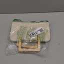 Straw Clutch Purse, Woven Evening Handbag with Wooden Handle, Summer Beach Crossbody Bag, Women Boho Vacation Pouch (Beige)