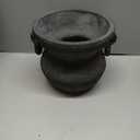 MIYUKI Rustic Vase for Home Decor, Decorative Pottery Terracotta Vase for Living Room, Table, Shelf, Handcraft Vintage Ceramic Vase 6.7in H x 8.2in W (Black)