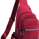 Seoky Rop Sling Bag Crossbody Backpack for Men Women Multipurpose Chest Shoulder Bag for Travel Hiking Daypack Red (Medium)