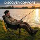 Oversized Heavy Duty Camping Chair for Adults, 500 lbs Capacity Padded Folding Chair with Side Cooler Bag, Cup Holder & Storage Pockets, Portable Lawn Chair for Fishing, Beach, Picnic & Sports-2PCS