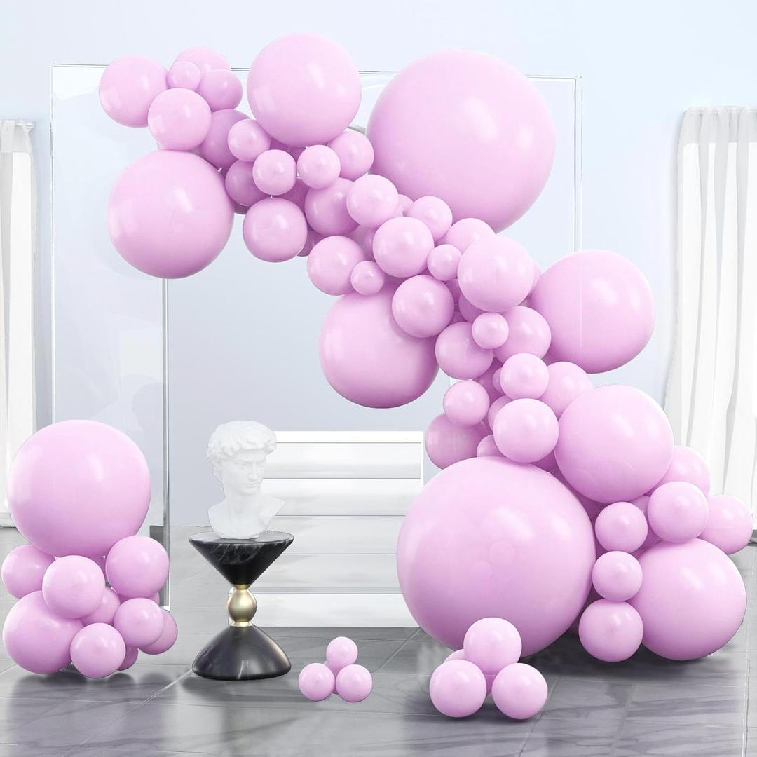 PartyWoo Pink Balloons 100 pcs Different Sizes of 36 18 12 10 5 Inch Lilac Pastel Pink Purple Latex Helium Balloon Arch Kit Garland for Baby Shower Butterfly Birthday Party Decorations Pink-Q04