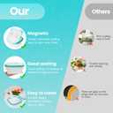 2 x Magnetic Foldable Food Storage Containers Set, Kitchen Stacking Reusable Collapsible Silicone Airtight Storage Container, BPA Free & Leak Proof, for Freezer Dishwasher Microwave Safe