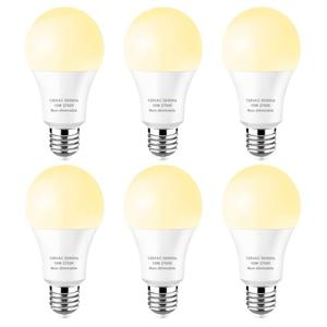 LEDBEFINE A19 LED Bulbs Soft White 2700K 60 Watt Equivalent, 10W LED Light Bulb 800 Lumens, E26 Standard Base Non-dimmable, 6-Pack