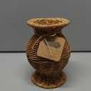 Mud Pie Wide Resin Basket Weave Vase; 6 1/2" x 4 1/4" Dia