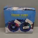 Snow Tube,48 Inch Big Heavy-Duty Inflatable Snow Sled with Premium Canvas Cover for Kids Adults,Thickened Hard Bottom Sleds for Snow with Detachable Tow Strap,Winter Outdoor Fun Snow Toys Gifts