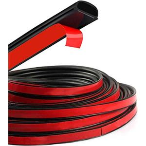D-Shape Door Rubber Seal Strip Weatherstrip 3M Self Adhesive Hollow for Car Truck Motor Door Cover Trunk (Black, 26.25 feet)