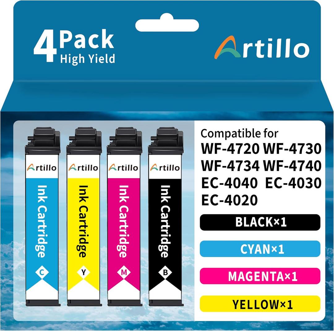 Remanufactured Replacement for Epson 802 802XL Ink Cartridges T802 T802XL | Compatible with ink for epson 802xl for WF-4720 WF-4730 WF-4734 WF-4740 EC-4040 EC-4030 EC-4020 Printer (BCMY, 4 Pack)