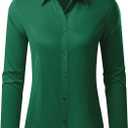 Button Down Shirts for Women Wrinkle Free Dress Shirt Classic Fit Long Sleeve Casual Business Blouse Work, small