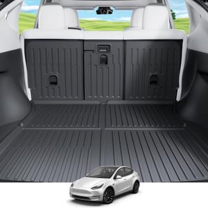 Cargo Mat Compatible with Tesla Model Y 2020-2024 5 Seat, Heavy-Duty TPE Trunk Liner Rear Seat Back Protector Model Y Accessories Custom Fit Trunk Mat- 6PCS