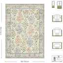 6x9 Area Rugs, Washable Floral Area Rugs for Living Room, Indoor Area Rug for Bedroom, Dining Room, Low Pile Non-Slip Non Shedding Rug(Beige Floral)