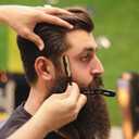 Professional Straight Edge Barber Razor  60 Single/30 Double-Sided Stainless Steel Blades for Men & Women, with Leather Case (Gold)