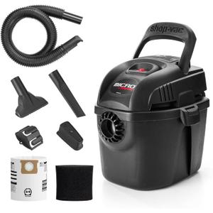 Shop-Vac 2021005 1 Gallon Micro Wet/Dry Vacuum, 1.0 Peak HP, 1.25 Inch Diameter x 4 Foot Hose, 6 Food Cord, Lightweight And Portable, Quick Wet/Dry Pickup