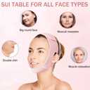 ROWMATE V Line Lifting Mask Chin strap for sleeping, V Line Lifting Mask for Women,Jaw ExerciserMedium,LightPink