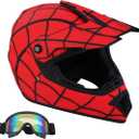 Dirt Bike Helmets Motocross Helmet Offroad Helmets BMX MX ATV Helmet with Goggles for Unisex Youth Kids DOT/FMVSS 218 Approved (Red, S)