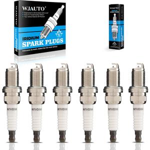 Spark Plugs Iridium 6 Pack, Pre-Gapped Bujas Sparkplugs OEM Replacement for Acura American Motors BMW Audi Chevrolet Chrysler Hyundai Dodge Hyundai International Jeep Nissan Plymouth Toyota