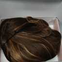 N NAYASA Brown Wigs with Bangs Long Layered Wigs for Women Brown Mixed Blonde Synthetic Wig Heat Resistant Natural Looking Wigs for Daily Party Use