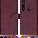 SUANPOT For Motorola Moto G Power 2020(Non 2021) With Rfid Blocking Leather Wallet Case Credit Card Holder,Flip Folio Book Phone Case Shockproof Cover Women Men For Moto G Power Case Wallet Wine Red