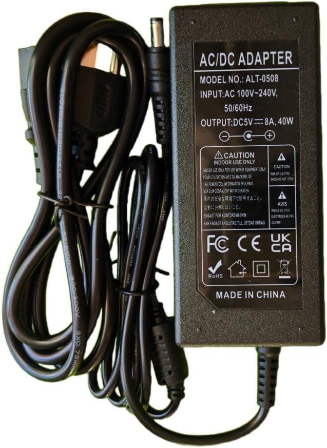5V 8A Power Supply Adapter, AC/DC 40W, 100V-240V Input, DC 5V 8A Output