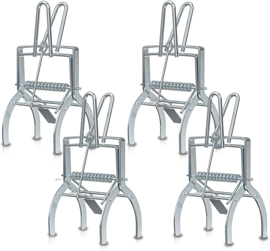 4 Pack Mole Traps That Kill Best, Mole Trap Easy to Set, Galvanized Steel Scissor Traps for Lawns, Reusable Quick Capture Gopher Vole Outdoor Use, Silver