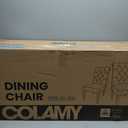 COLAMY Button Tufted Dining Chairs Set of 2, Parsons Upholstered Fabric Dining Room Chairs Kitchen Chairs with Wood Legs and Padded Seat, Taupe