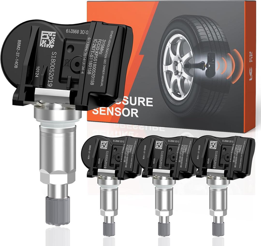 TPMS Sensor, 433MHz Tire Pressure Monitoring System Fit for Tesla Model S, Model 3, Model X Replacement Tire Pressure Monitoring System (tpms) Sensors 103460200A, 103460201A, 4 Pcs