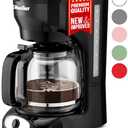 Mueller 12-Cup Drip Coffee Maker - Borosilicate Carafe, Auto-Off, Reusable Filter, Anti-Drip, Keep-Warm Function, Clear Water Level Window Coffee Machine, Kitchen Essentials & Accessories