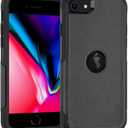 for iPhone SE 2020/2022 Phone Case 2 Layer Rugged Shockproof Protection Cover, Pocket-Friendly,Drop-Proof Shell for iPhone SE 3rd & 2nd Gen 4.7" (Black)