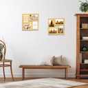 4x6 Collage Picture Frame with Real Glass, 4 Opening Wooden Photo Collage Frame with Stand, Family Multi Picture Frame for Wall or Tabletop Display, 4 Photo Gallery Frame for Home Decor, Gold