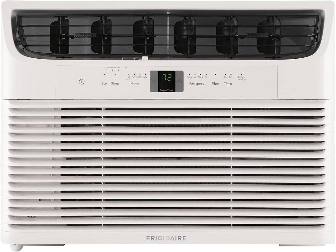 Frigidaire 12,000 BTU Window Air Conditioner with Remote Control, Cools Up to 550 Sq. Ft., Quiet Operation, Eco Mode, 3 Fan Speeds, Auto Restart, White